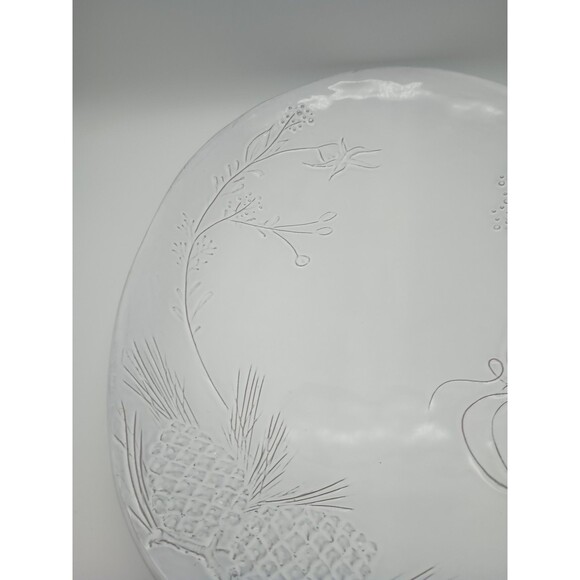 Sur La Table Platter Oval Embossed Pumpkin White Pine Branch Cone - Picture 3 of 8